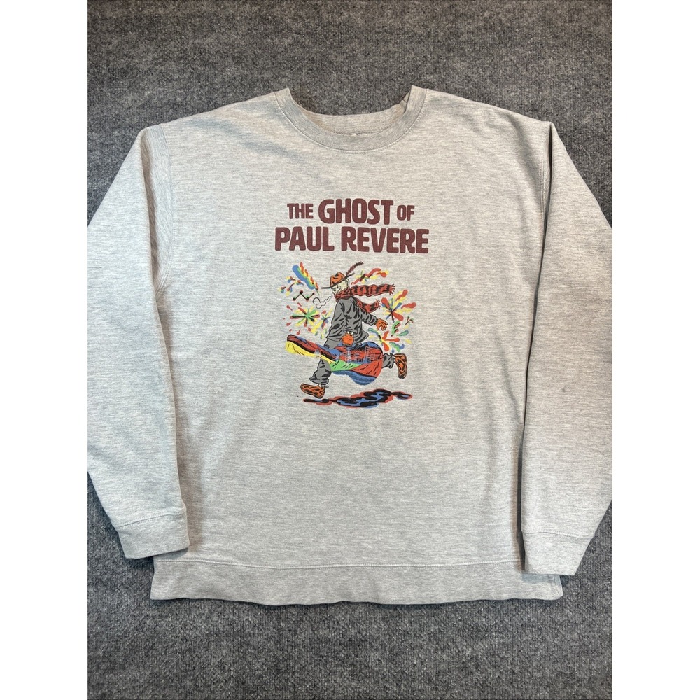 The Ghost of Paul Revere Band Crewneck Sweatshirt - Size M Gray Graphic